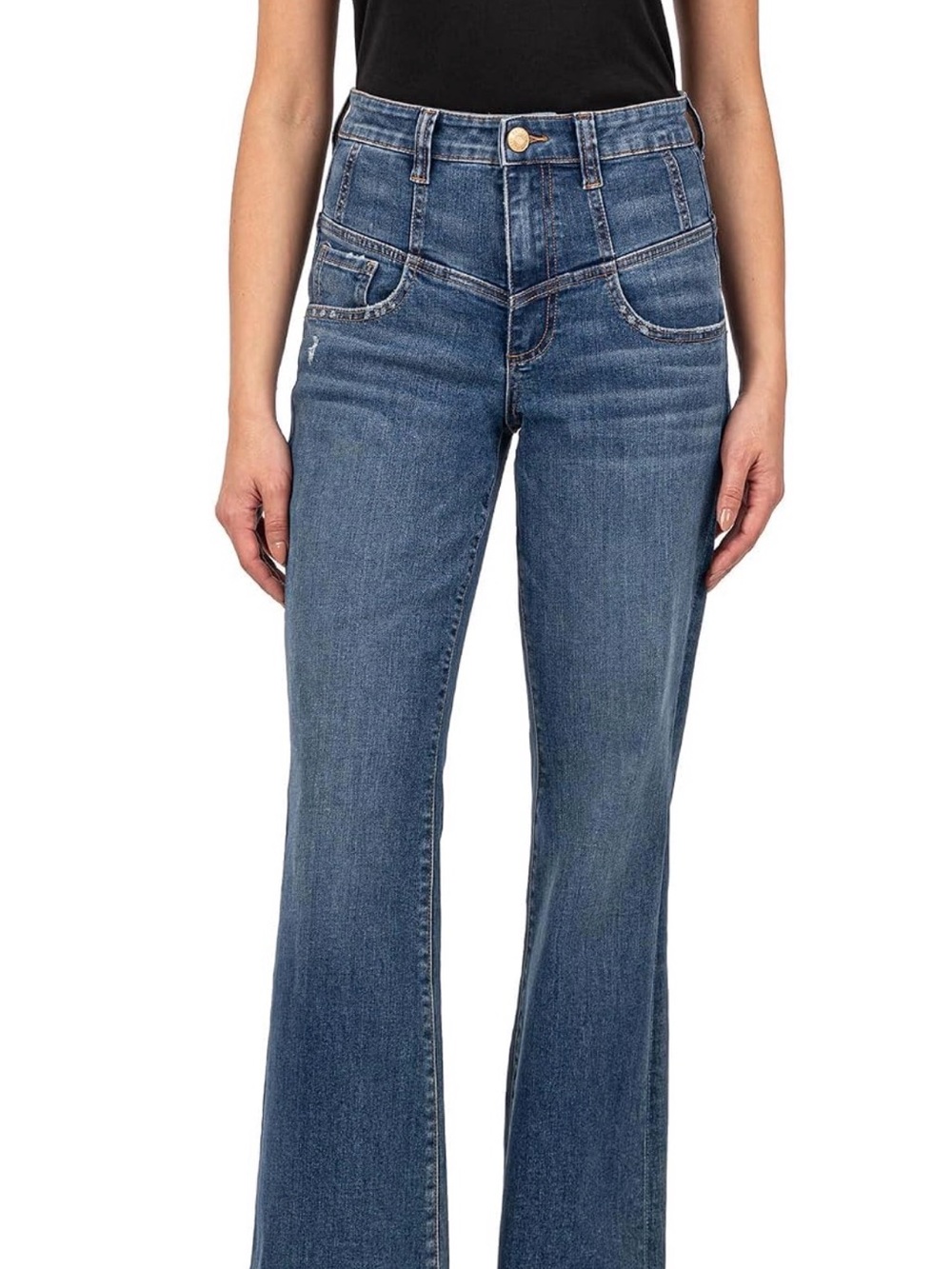 Kut from the Kloth High Rise Yoke front Ana flare Jean sz 12. 33” inseam